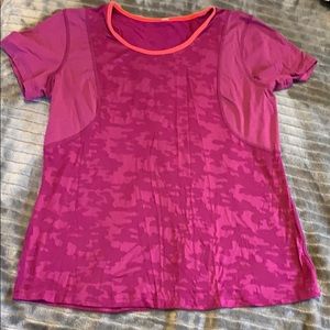 Lululemon purple cameo workout tee size 10